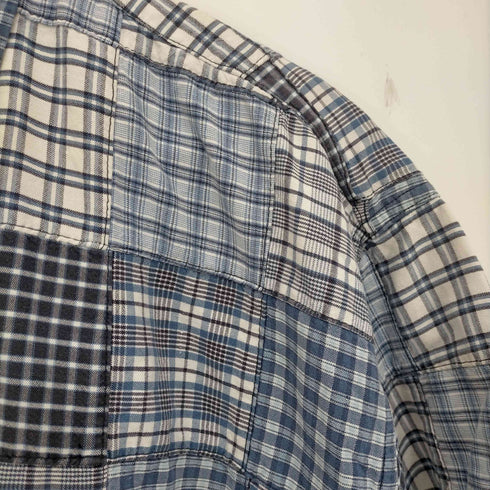 エディーバウアー Eddie Bauer 白タグ パッチワーク チェックシャツ メンズ import:M