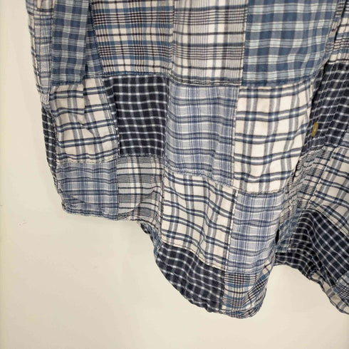 エディーバウアー Eddie Bauer 白タグ パッチワーク チェックシャツ メンズ import:M