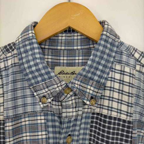 エディーバウアー Eddie Bauer 白タグ パッチワーク チェックシャツ メンズ import:M