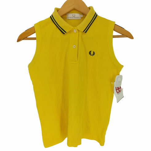 フレッドペリー FRED PERRY ロゴ刺繍 ノースリーブ ポロ シャツ レディース import:M