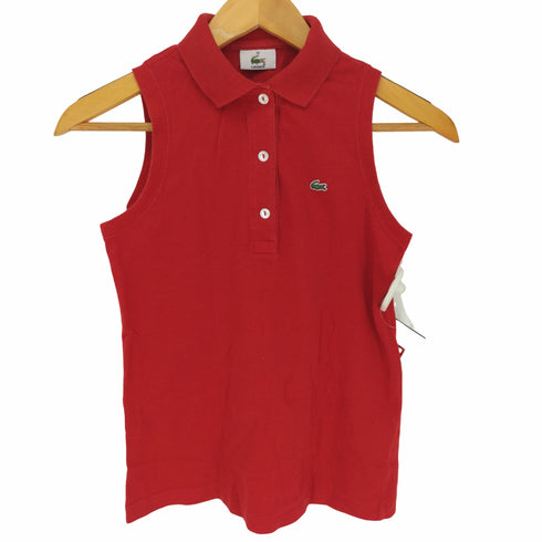 ラコステ LACOSTE ロゴワッペン ノースリーブ ポロ シャツ レディース FR:38
