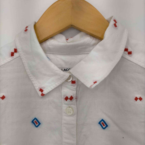 ラコステ LACOSTE 総刺繍 シャツワンピース レディース 36