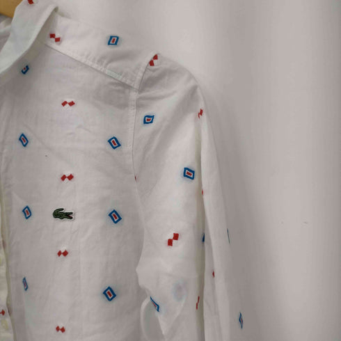 ラコステ LACOSTE 総刺繍 シャツワンピース レディース 36