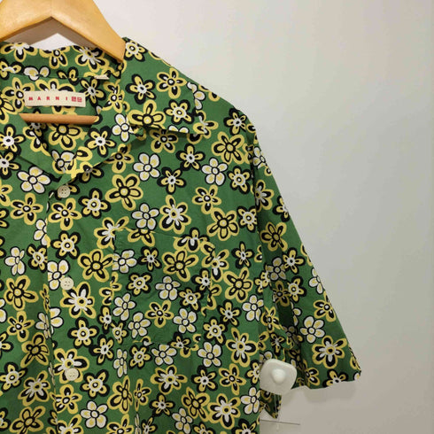 ユニクロ UNIQLO 22SS 花柄 オーバーサイズ オープンカラー シャツ メンズ JPN:M