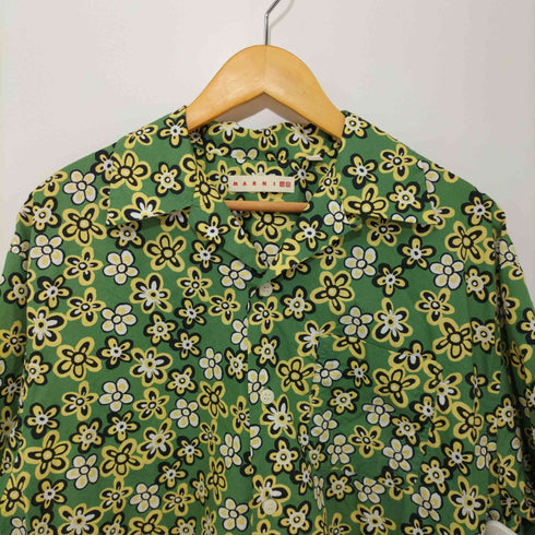 ユニクロ UNIQLO 22SS 花柄 オーバーサイズ オープンカラー シャツ メンズ JPN:M