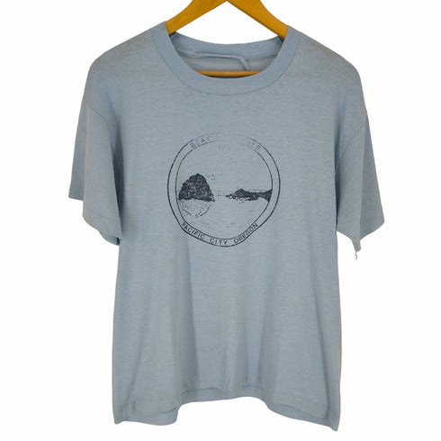 90S PACIFIC CITY OREGON プリント半袖Tシャツ 袖裾シングル メンズ