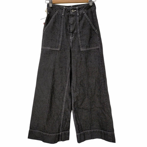 カリテ qualite e ワイドセンタープレスデニムパンツ レディース JPN:36