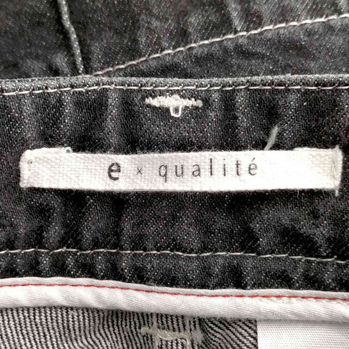 カリテ qualite e ワイドセンタープレスデニムパンツ レディース JPN:36