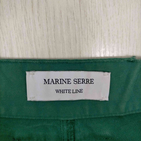 マリーンセル MARINE SERRE white line ダブルニー ワークパンツ メンズ JPN:M