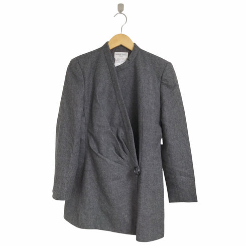ハナエモリ HANAE MORI デザインボタン ノーカラージャケット レディース 38