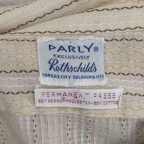 70s PARLY Rothschilds ストライプ柄L/S シャツ メンズ