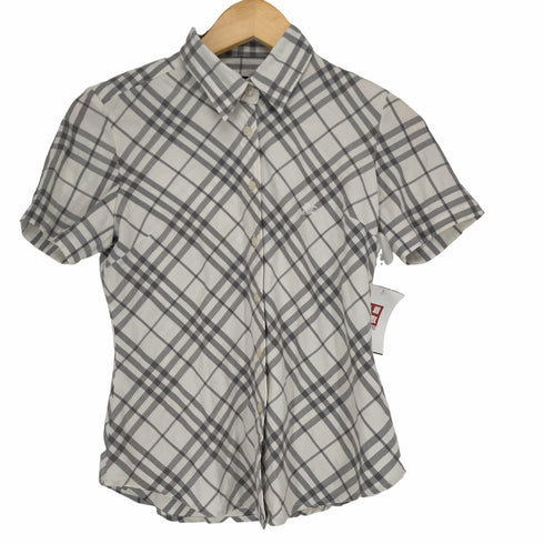 バーバリーロンドン BURBERRY LONDON フロント刺繍ノヴァチェックS/S シャツ レディース JPN:M