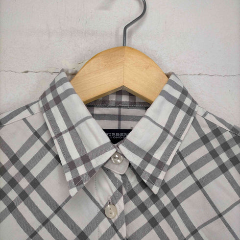 バーバリーロンドン BURBERRY LONDON フロント刺繍ノヴァチェックS/S シャツ レディース JPN:M