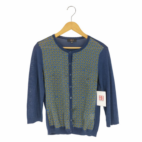 ダックスロンドン DAKS LONDON 総柄 切替 レーヨンコットンカーディガン レディース EUR:38