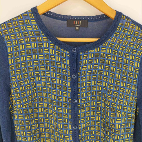 ダックスロンドン DAKS LONDON 総柄 切替 レーヨンコットンカーディガン レディース EUR:38