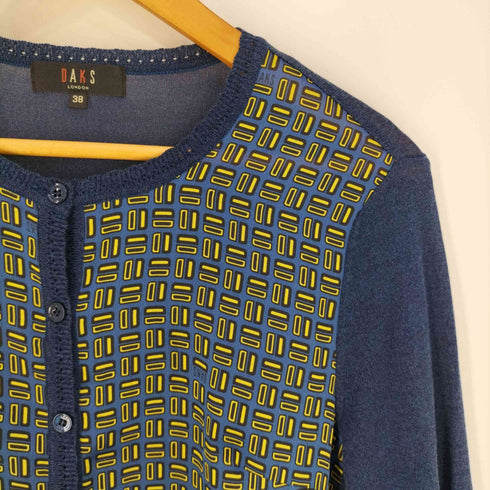 ダックスロンドン DAKS LONDON 総柄 切替 レーヨンコットンカーディガン レディース EUR:38