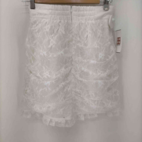 バブルス BUBBLES レースギャザークロップドブラウス レースギャザースカパン レディース F/M