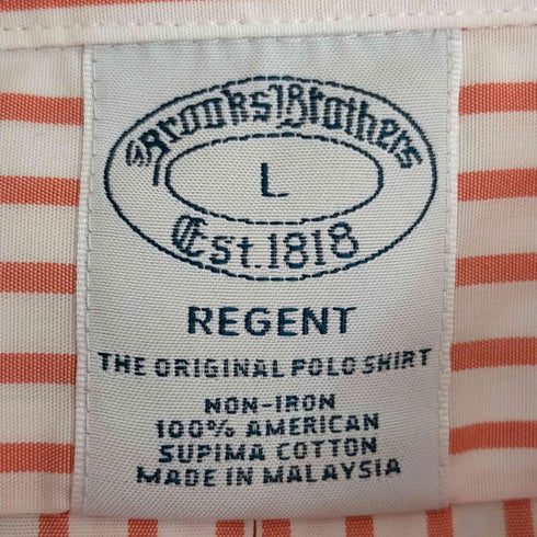 ブルックスブラザーズ BROOKS BROTHERS REGENT ワンポイント刺繍 ストライプ ボタンダウンシャツ メンズ import:L