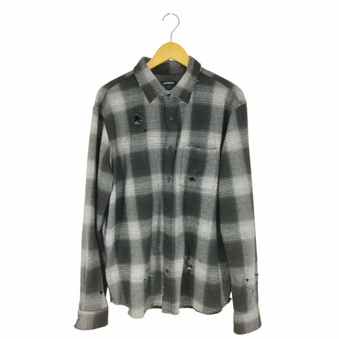 エクスプレス EXPRESS オンブレチェック L/S シャツ USED加工 メンズ import:L