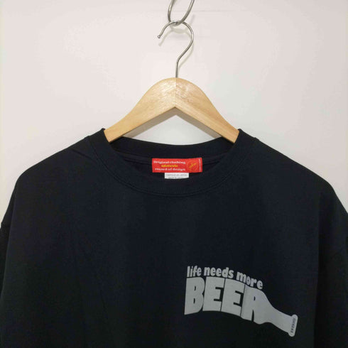 ADOLUVLE BEERロゴ クルーネックtシャツ メンズ