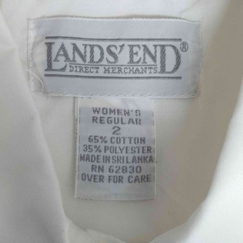 ランズエンド LANDS END 90-00S ポリコットン レギュラーカラー S/S ドレスシャツ レディース 2