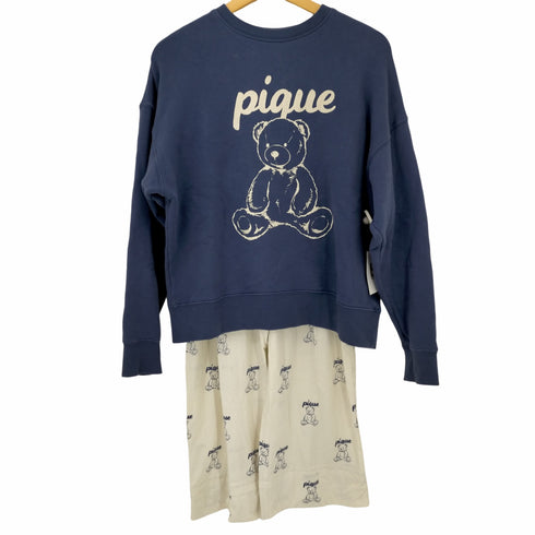 ジェラートピケ gelato pique 裏毛ワンポイントプルオーバー 総柄ロングパンツ レディース S-M