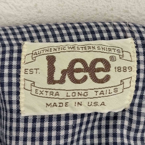 リー Lee 70-80s USA製 ユニオンチケット チェック柄ウエスタンシャツ メンズ
