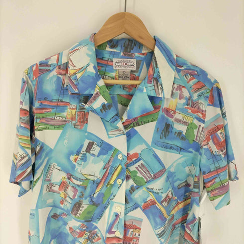 Cambridge CDG 90S 水墨画 総柄 オープンカラー S/S シャツ レディース import:L