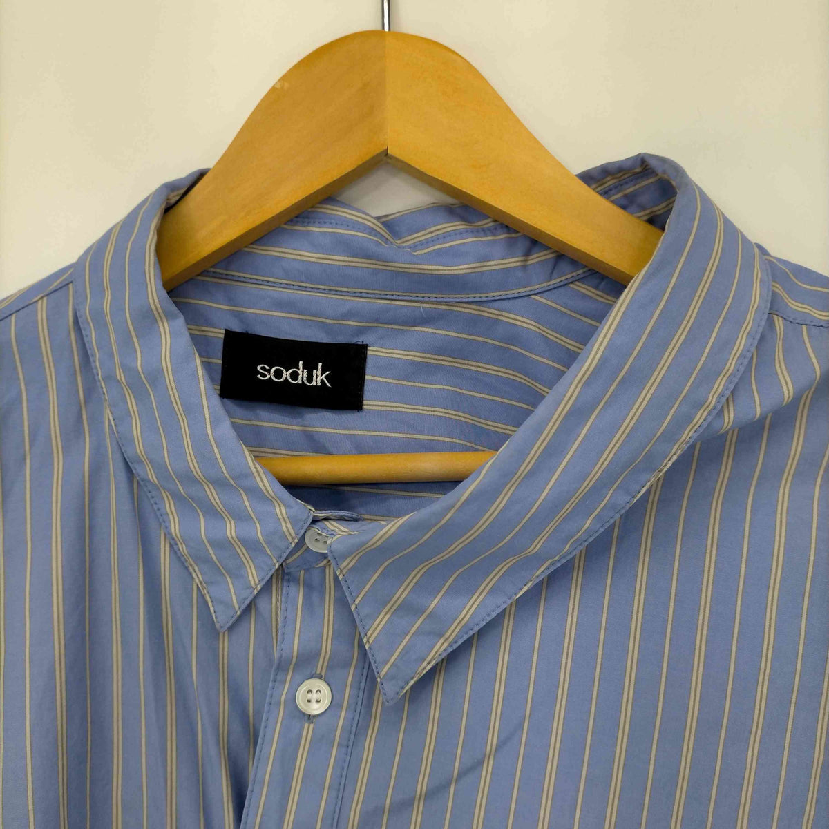 soduk◆長袖シャツ/ブルー/コットン/ストライプ/0423030404/23AW/long collar shirt スドーク soduk 23AW long collar shirt レディース – ブランド