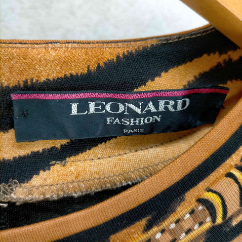 レオナール LEONARD レオパードレイヤードデザインシルクウールL/Sカットソー レディース JPN:L