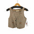 ダブルクローゼットウェアーズインク w closet WEARS INC. ピックレザー ポンチョボタン ネイティブ柄刺繍 ベスト レディース