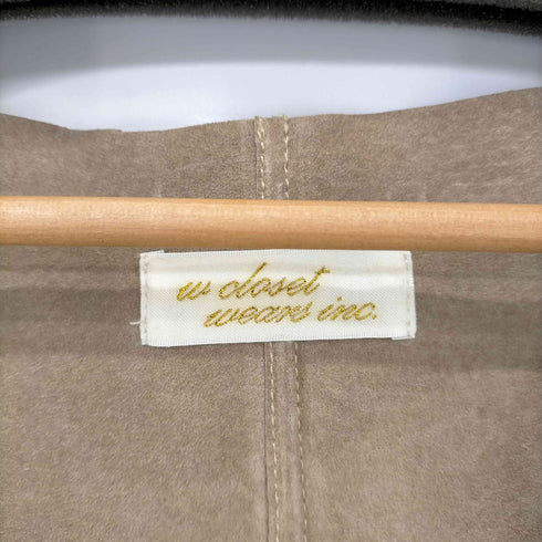 ダブルクローゼットウェアーズインク w closet WEARS INC. ピックレザー ポンチョボタン ネイティブ柄刺繍 ベスト レディース