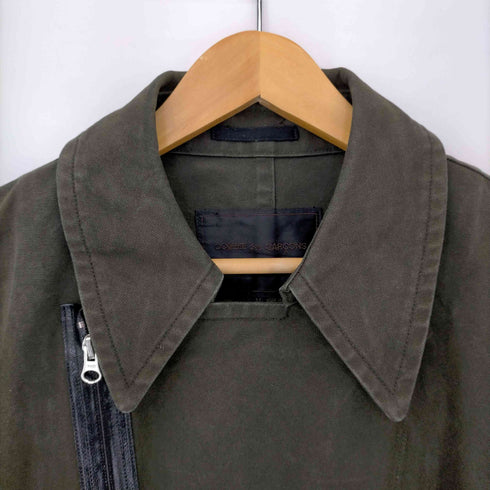 コムデギャルソンオム COMME des GARCONS HOMME 03AW AD2003 止水ジップ ダック地ライダースコート メンズ JPN:M