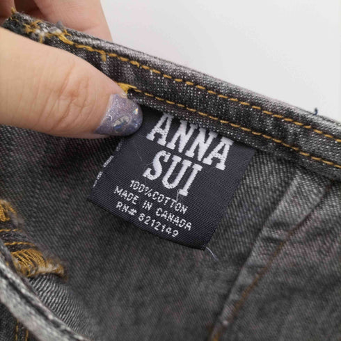 アナスイ ANNASUI ブラックデニム フレア マキシ スカート レディース JPN:0