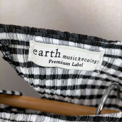 アースミュージックアンドエコロジー earth music&ecology ギンガムショートスリーブプルオーバー セミフレアギンガムスカート レディース FREE