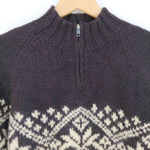 ジェイクルー J.CREW HAND KNIT ノルディック柄 ハーフジップ ウールニット メンズ import:M