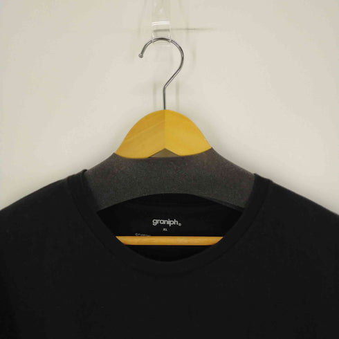 グラニフ graniph キャラクター刺繍クルーネックS/S TEE バックプリント メンズ import:XL
