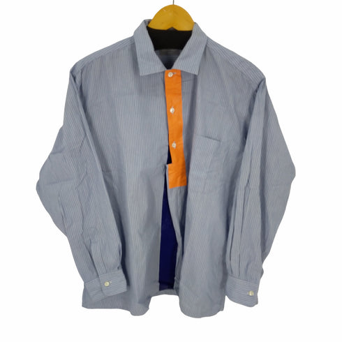 コムデギャルソンオム COMME des GARCONS HOMME 90S 田中期 田中オム プルオーバーシャツ ストライプ 比翼ナイロン切替 メンズ