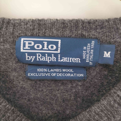 ポロバイラルフローレン Polo by RALPH LAUREN ポニー 刺繍 LAMBS WOOL ラムウール Vネック ニット メンズ import:M
