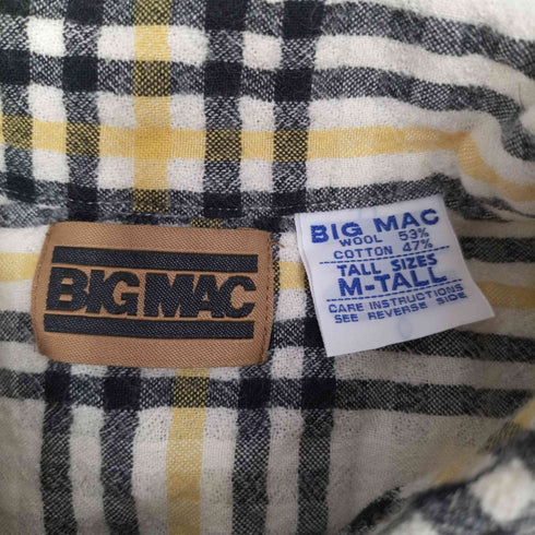 ビックマック BICMAC ウール混 チェック柄スナップボタンシャツ メンズ M-TALL