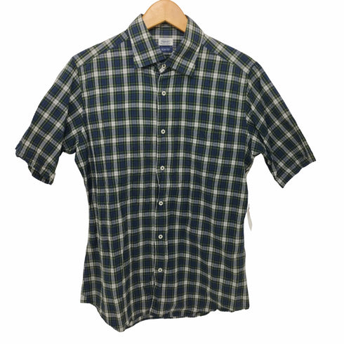 フェアファックス FAIRFAX SLIM FIT シアサッカー 半袖シャツ ドレスゴードン メンズ M