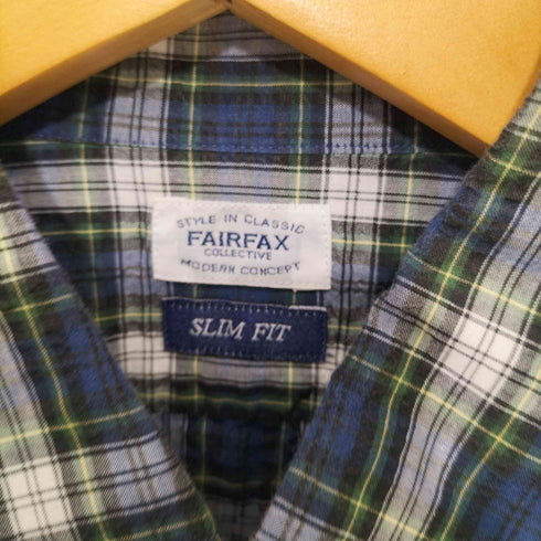 フェアファックス FAIRFAX SLIM FIT シアサッカー 半袖シャツ ドレスゴードン メンズ M