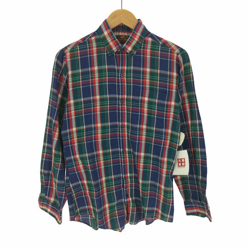 ヴァンヒューゼン VAN HEUSEN 417 VAN HEUSEN 韓国製 ポリコットン チェック ボタンダウン シャツ メンズ 18
