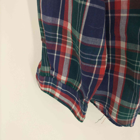 ヴァンヒューゼン VAN HEUSEN 417 VAN HEUSEN 韓国製 ポリコットン チェック ボタンダウン シャツ メンズ 18