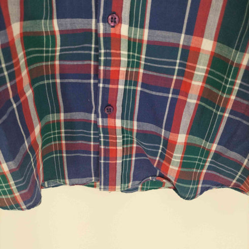 ヴァンヒューゼン VAN HEUSEN 417 VAN HEUSEN 韓国製 ポリコットン チェック ボタンダウン シャツ メンズ 18