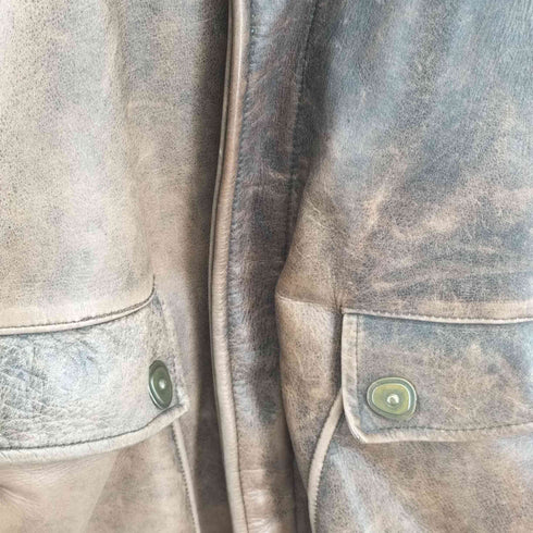 エポレット付き レザーブルゾン メンズ
