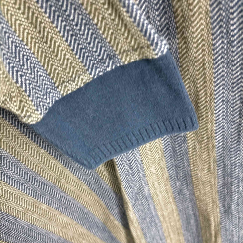 ストライプ柄 長袖ポロニット メンズ JPN:XXL