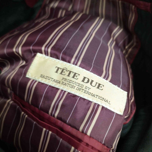 テットデュエ TETE DUE ストライプ柄 2Bテーラードジャケット 1タックスラックス セットアップ メンズ TAB7