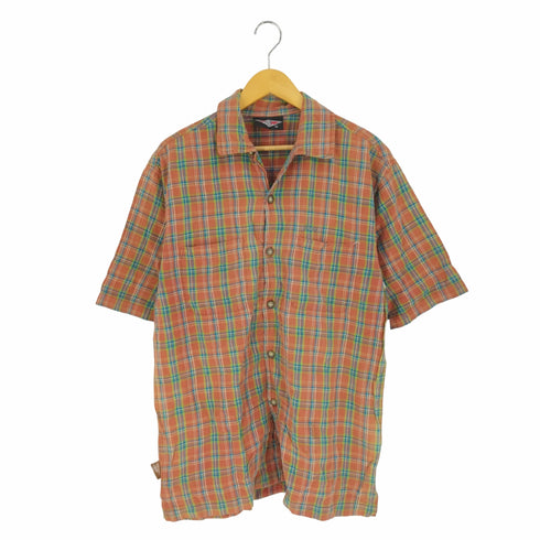ベアー Bear 開襟オープンカラー コットンチェックシャツ メンズ import:L