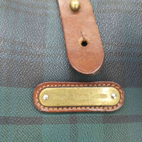 ポロラルフローレン POLO RALPH LAUREN チェック柄 レザー切替 トートバッグ メンズ